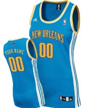 Womens Customized New Orleans Hornets Blue Jersey